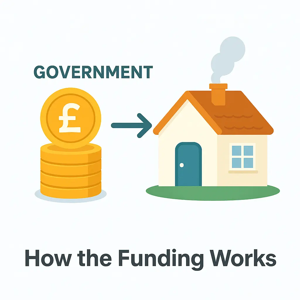 Illustration of energy supplier funding paying for home improvements