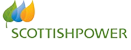 Scottish Power logo — UK energy supplier supporting ECO4 and Great British Insulation Scheme (GBIS) home insulation and energy efficiency grants.