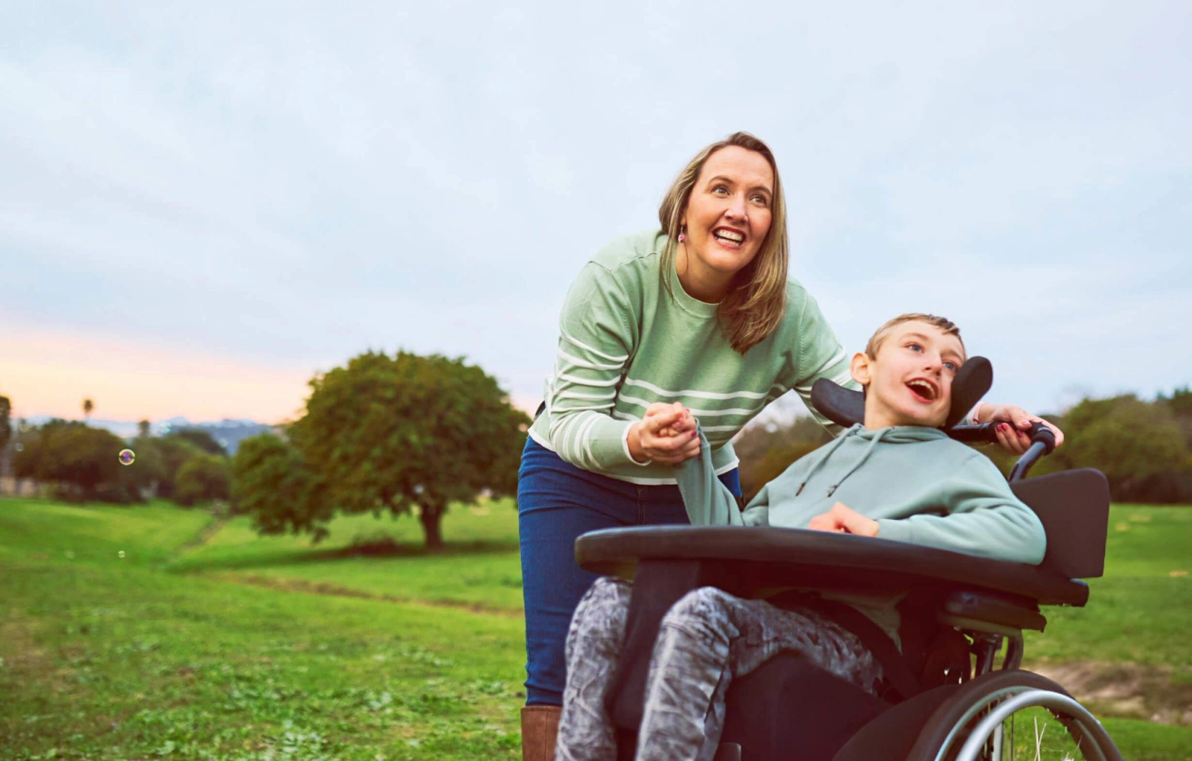 Mother and son enjoying time together outdoors