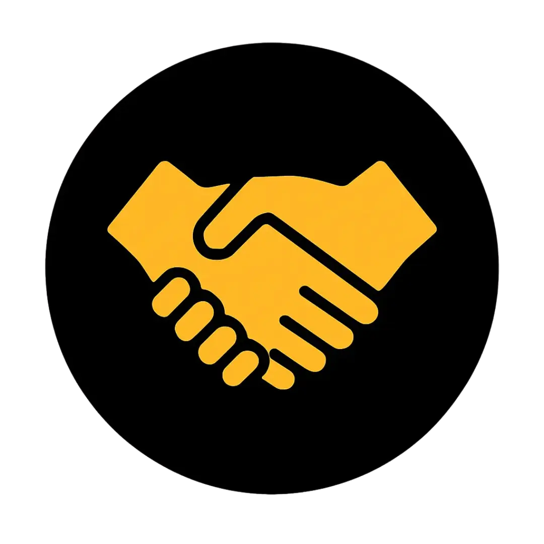 Handshake icon representing the Great British Insulation Scheme (GBIS) support available for UK tenants to access free or discounted home insulation.